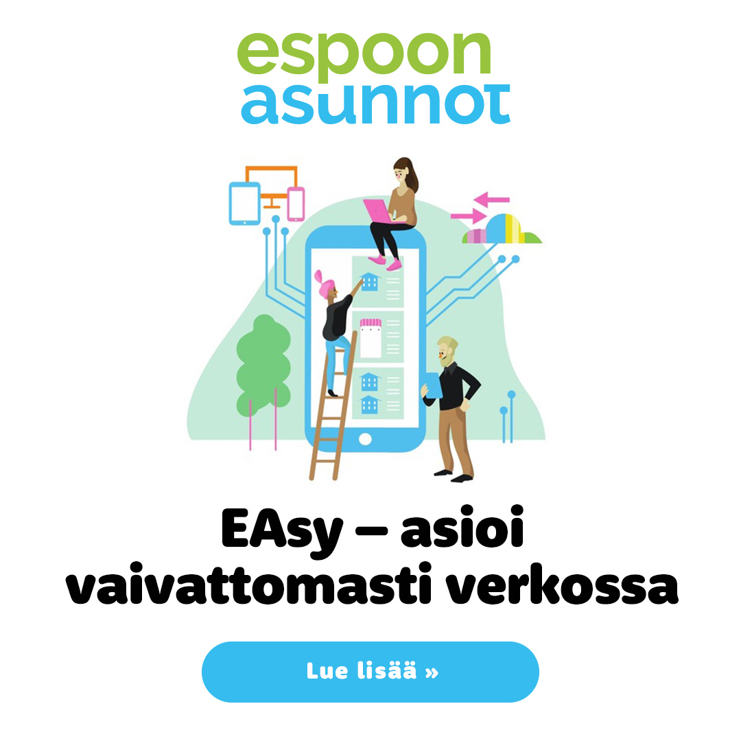 Animoidut bannerit Espoon asunnoille